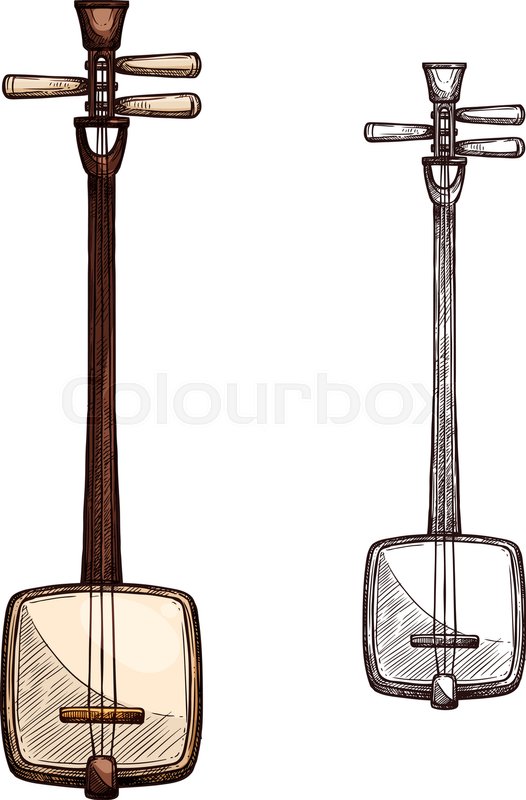 526x800 Japanese String Music Instrument Stock Vector Colourbox