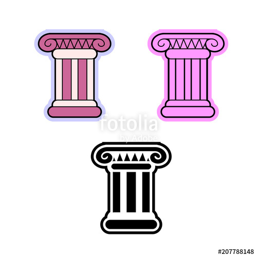500x500 Simple Flat Vector Icon Of Roman Or Greek Pillar