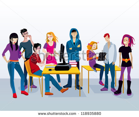 450x380 Students Working At Table Clipart