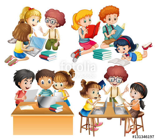 500x448 Groups Of Students Reading And Working On Computer Stock Image