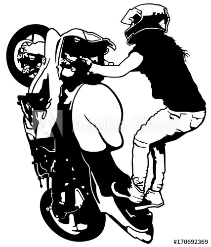 427x500 The Female Motor Biker Performs An Stunt Ride