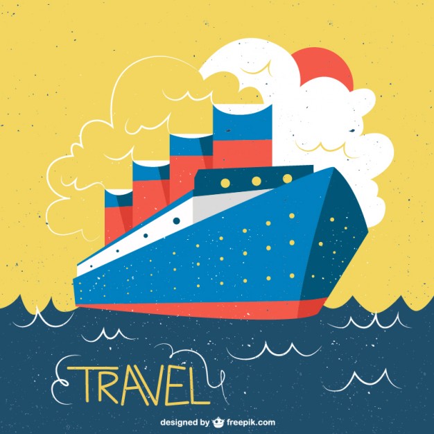 626x626 Ship In A Vintage Style Illustration Vector Free Download