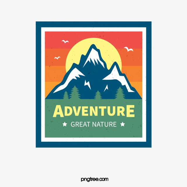 640x640 Simple Style Mountain Badge, Mountain Illustration, Outdoor