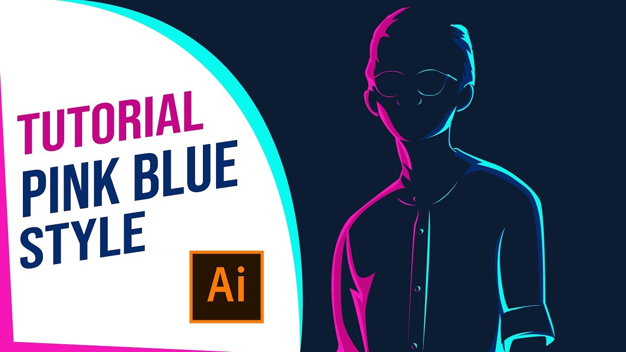 1280x720 Tutorial Cara Membuat Vector Style Pink Blue Di Adobe Illustrator