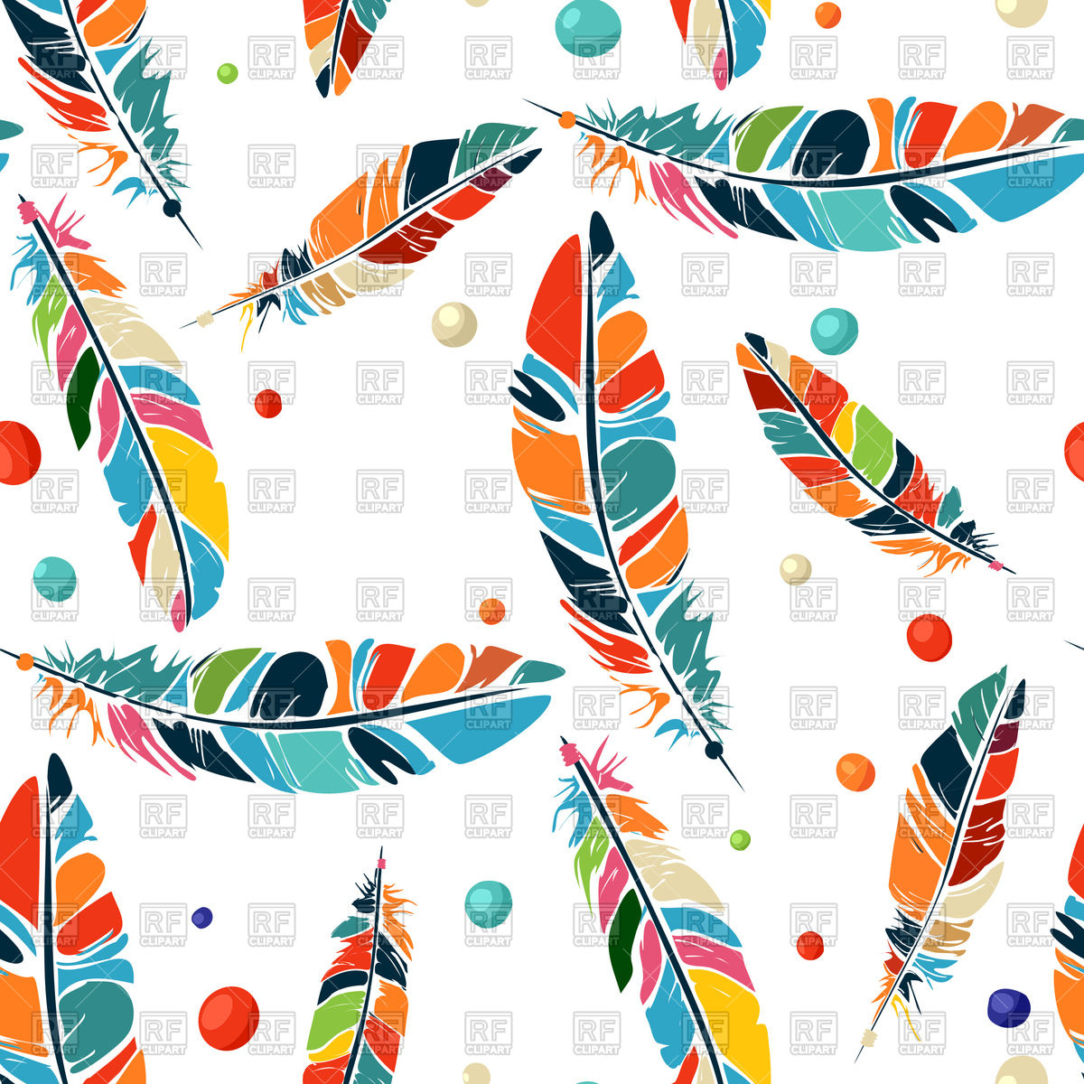 1200x1200 Colorful Ethnic Seamless Pattern In Native Style With Beads