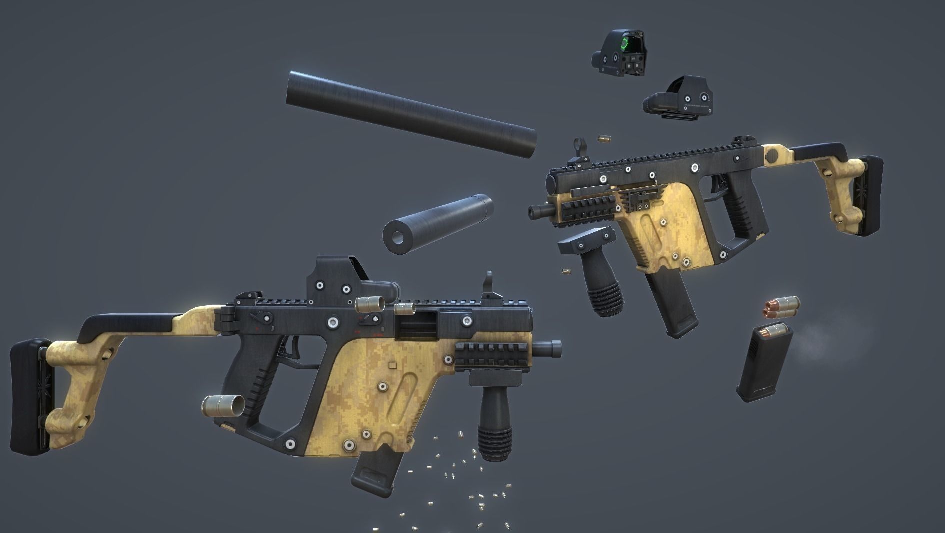 1891x1068 Modular Submachine Gun Kriss Vector Model Cgtrader