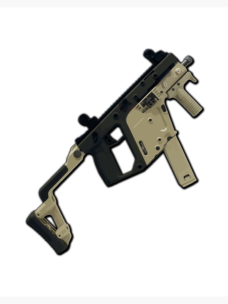 750x1000 Vector Submachine Gun Art Board Print