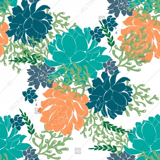 540x540 Succulent Seamless Floral Pattern Background Textile
