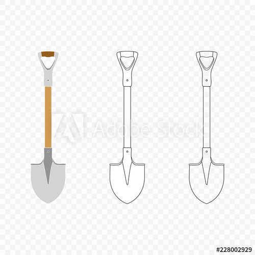500x500 Shovel, Spade, Icon On Isolated Transparent Background Garden