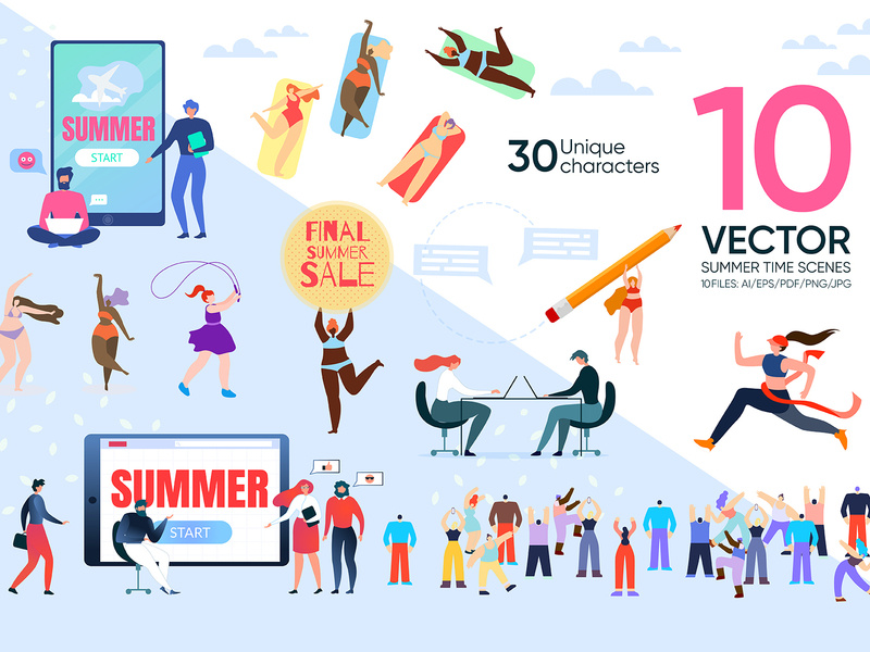 800x600 Vector Summer Time Scenes