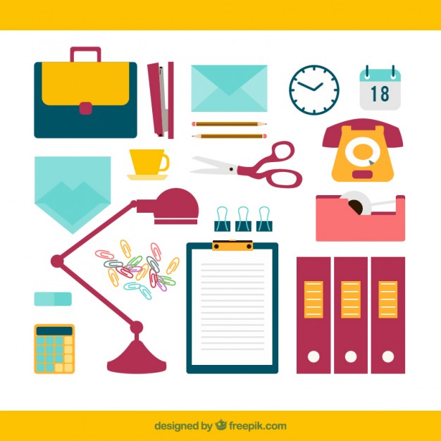 626x626 Office Supplies Vector Free Download