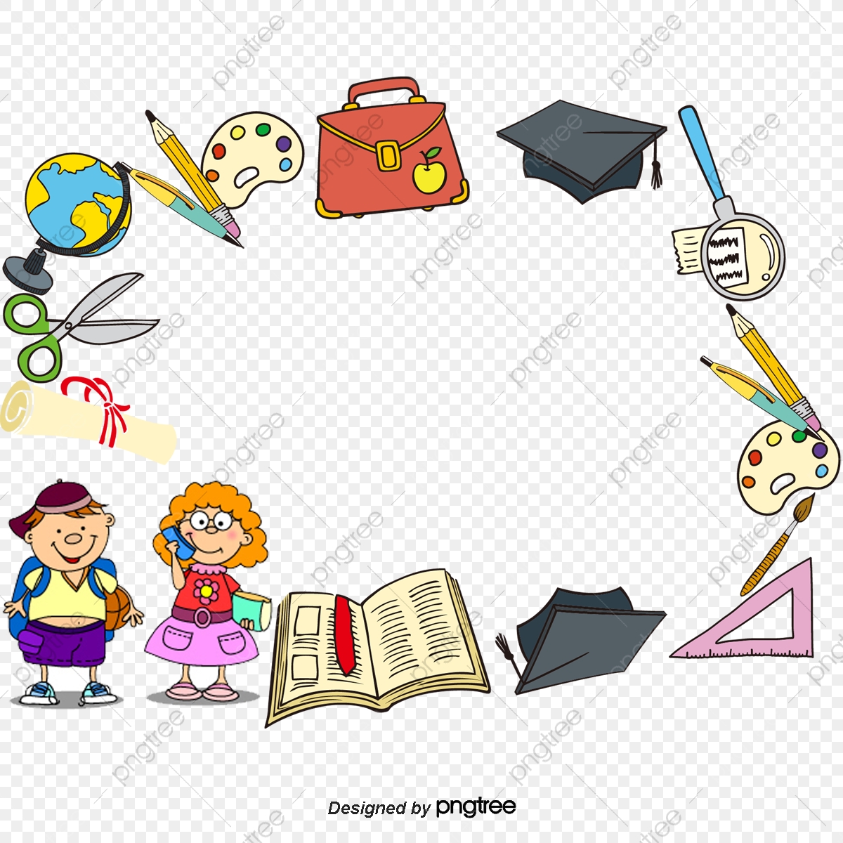 1200x1200 School Supplies Borders, Learn, Articles, Student Png And Vector