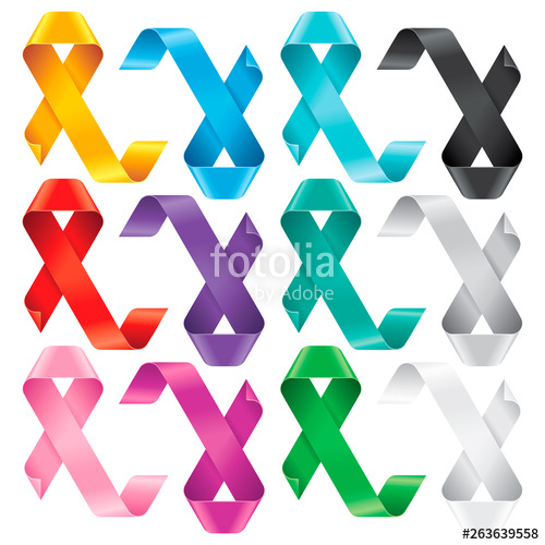 500x500 Big Set Of Awareness Ribbons Symbols Of Support Or Solidarity