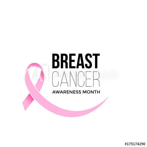 500x500 Breast Cancer Awareness Month Symbol Emblem With Vector Pink