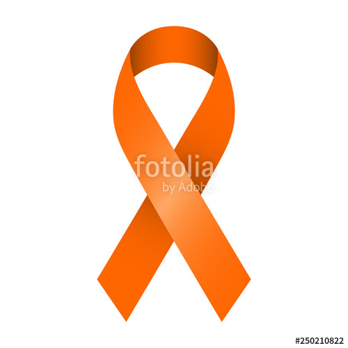 500x500 Orange Ribbon Vector Illustration For Support And Awareness