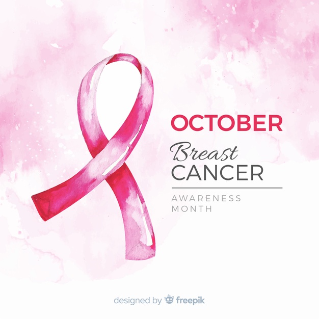 626x626 Watercolor Breast Cancer Awareness With Ribbon Vector Free Download