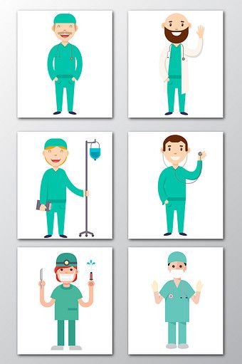 340x511 Vector Surgical Male Doctor Cartoon Character Design Element