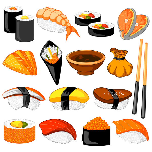 600x600 Sushi Japanese Cuisine Illustration Vector