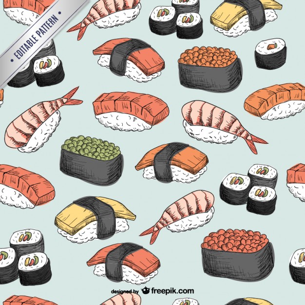 626x626 Sushi Pattern Vector Free Download
