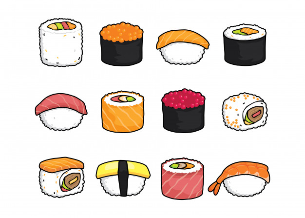 626x447 Sushi Set Vector Illustration Vector Premium Download
