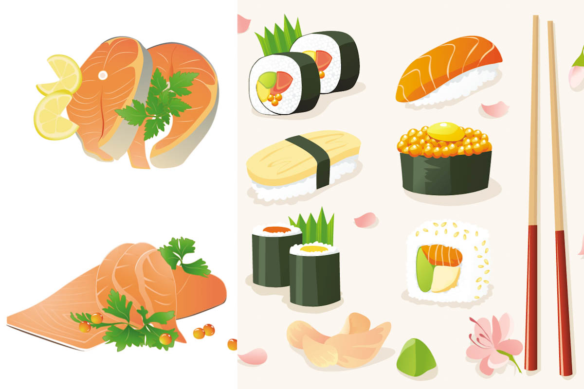 1200x800 Vector Sushi Illustrations Free Stock Vector Art Illustrations