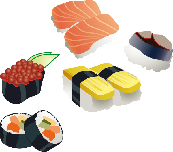 600x529 Free Vector Sushi Set Clip Art Graphic Available For Free Download
