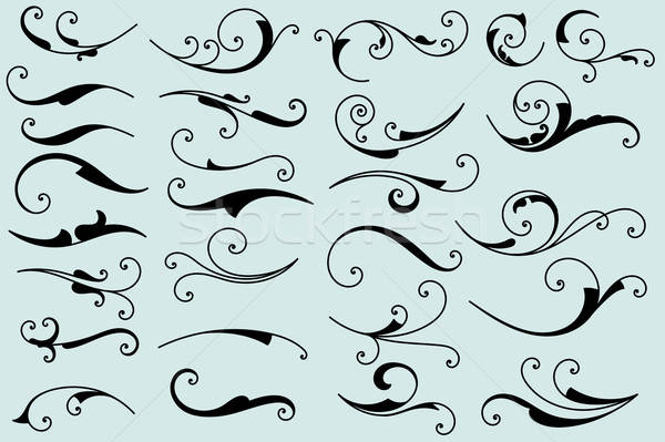 600x399 Set Of Calligraphic Swashes And Flourishes Vector Illustration