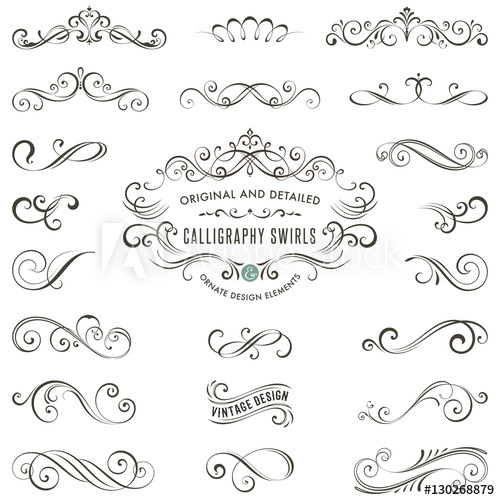 500x500 Vector Calligraphy Swirls, Swashes, Ornate Motifs And Scrolls