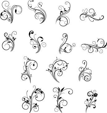 346x364 Free Vector Floral Swirls Download Free Vector Download