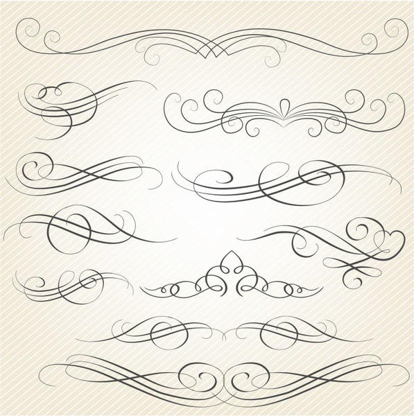 597x600 Calligraphy Swirls Free Vector In Adobe Illustrator