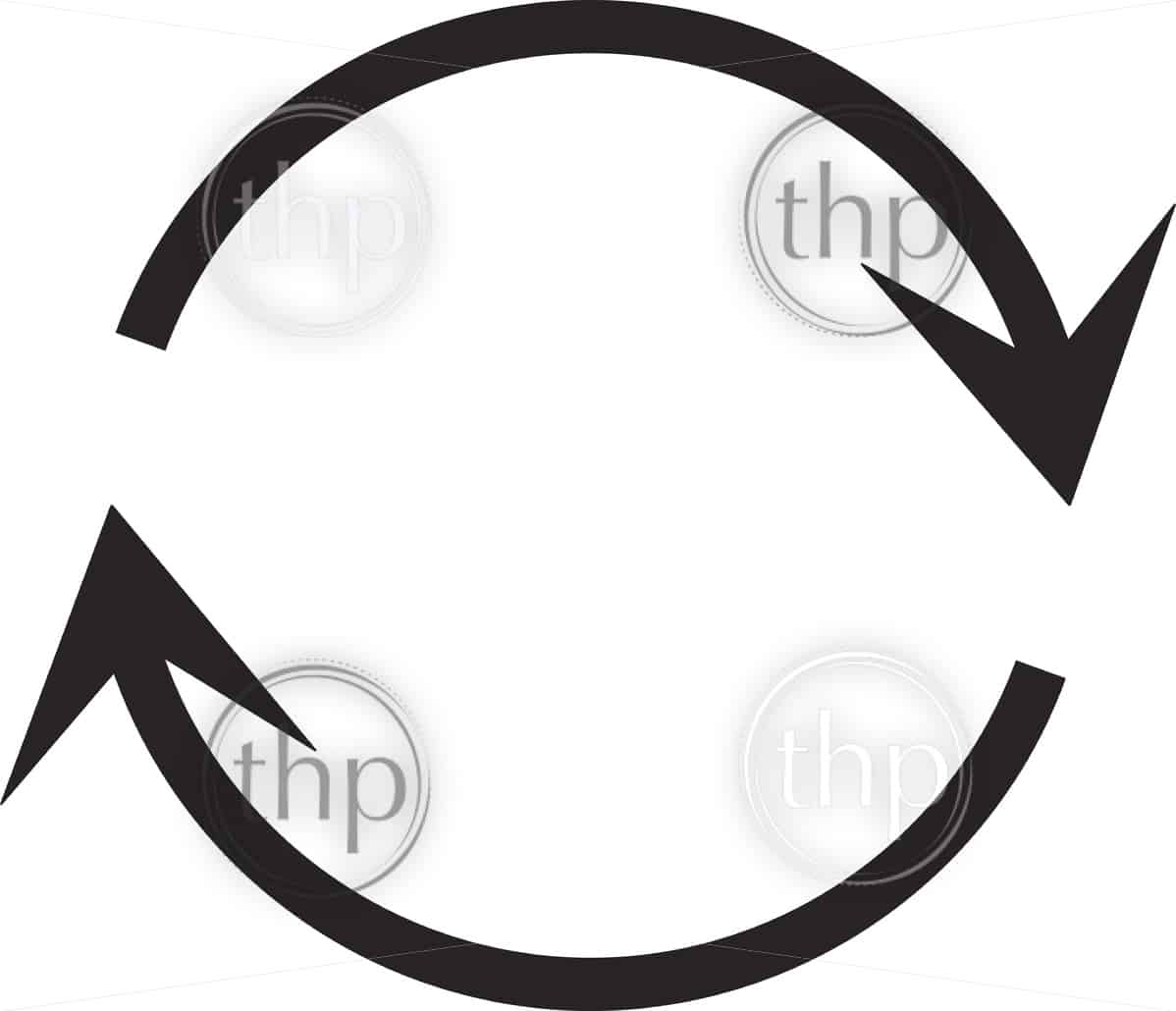 1198x1030 Simple Flat Design Two Arrows Recycle Symbol Vector In Black