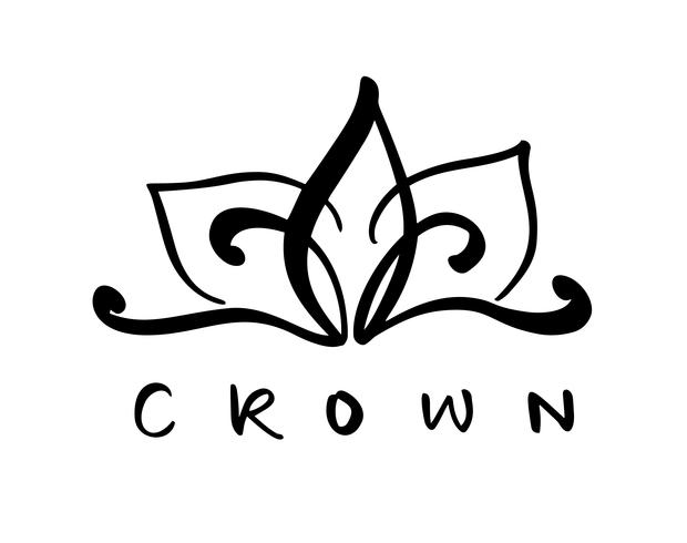 620x490 Hand Drawn Symbol Of A Stylized Icon Crown And Calligraphic Word