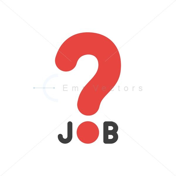 600x600 Vector Job Word With Question Mark Emr Vectors