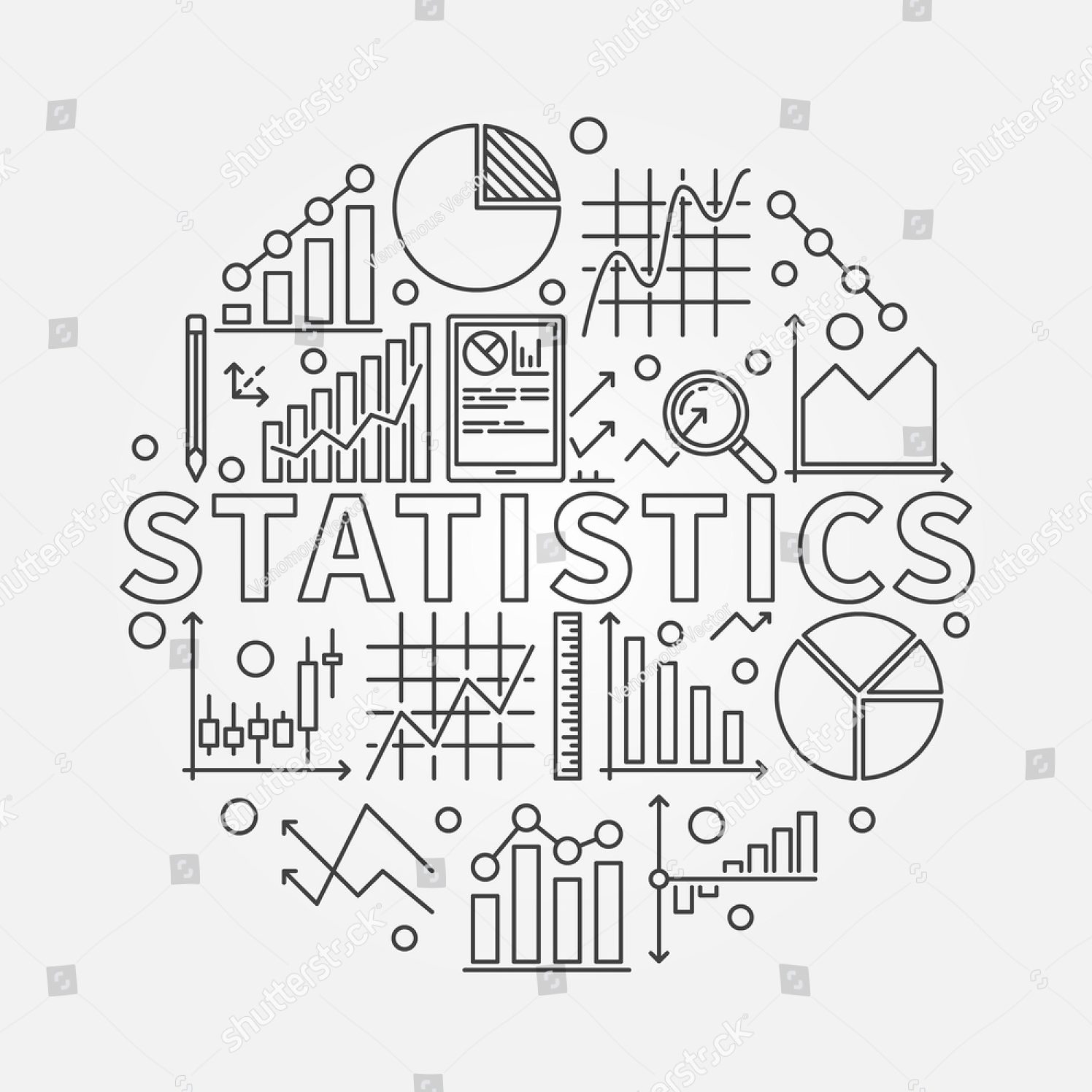 1496x1496 Stock Vector Statistics Subject Illustration Vector Round Symbol