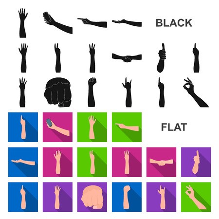 450x450 Gestures And Their Meaning Flat Icons In Set Collection For Design