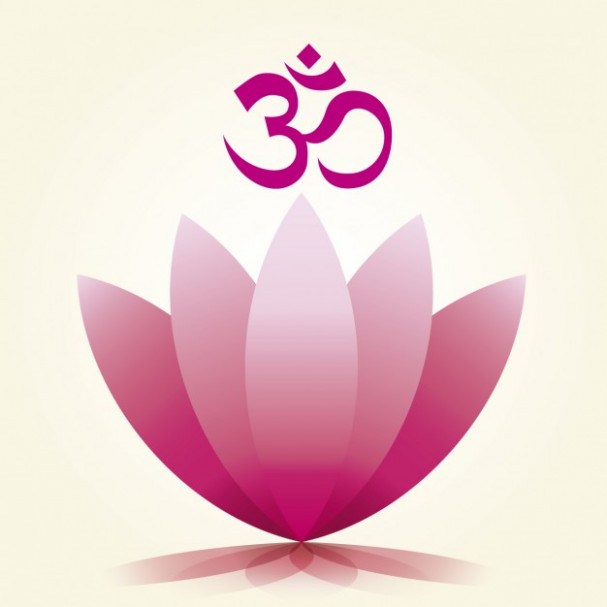 607x607 Om Symbol And Lotus Flower Vector Free Download Lotus Flower