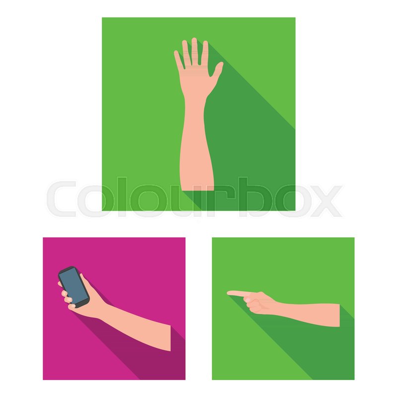 800x800 Gestures And Their Meaning Flat Icons Stock Vector Colourbox