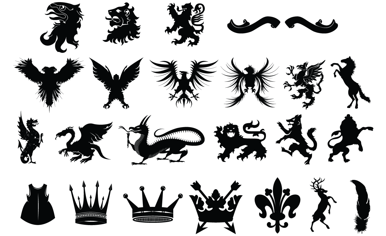 1270x778 Adobe Illustrator Heraldry Symbols Vector Pack Patricio