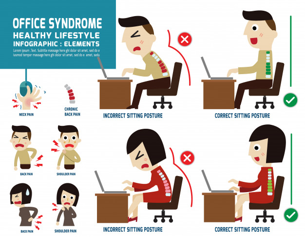 626x486 Office Syndrome Infographic Elements Healthy Concept Vector