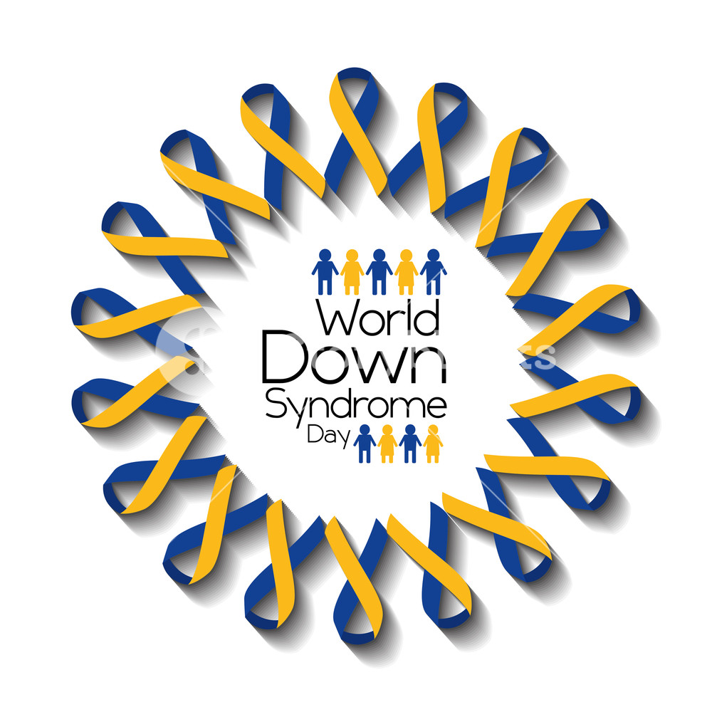 1000x1000 World Down Syndrome Day Card Awareness Health Support Vector