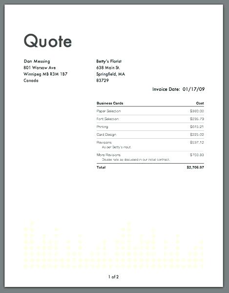 469x600 Business Price Quote Template
