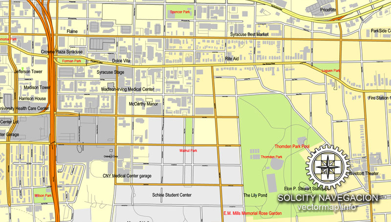Syracuse Map New York Us Printable Detailed Street Map Full 800x455 Syracuse Map New York Us Printable Detailed Street Map Full