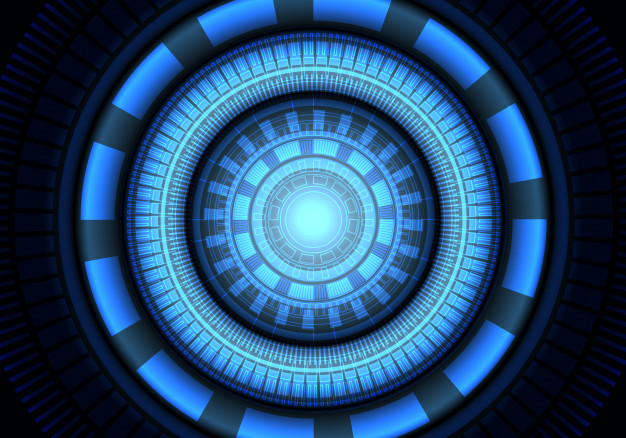 626x438 Blue Circle Light Power System Energy Technology Background