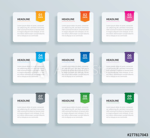 500x460 Infographics Tab Paper Index With Data Template Vector