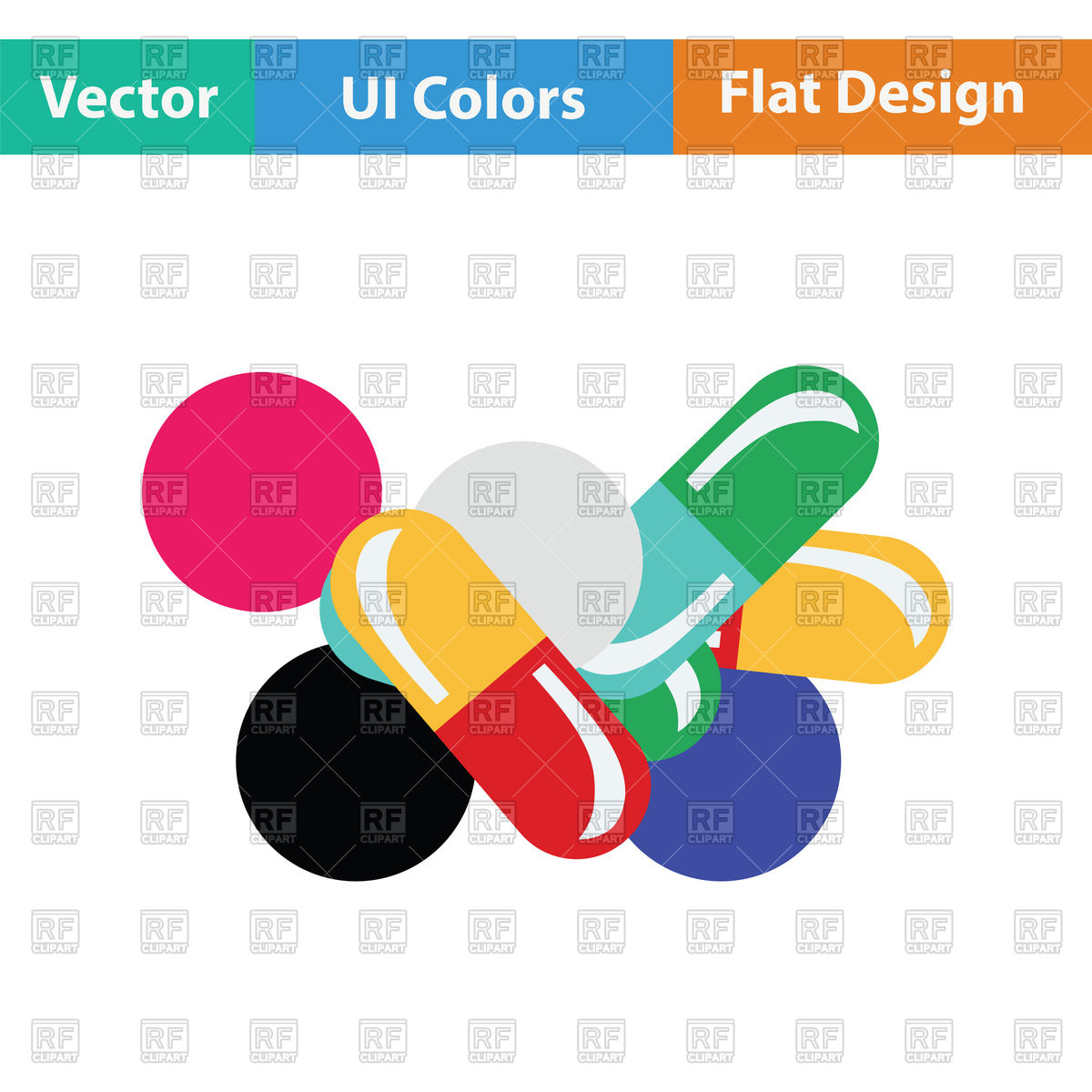 1200x1200 Flat Color Design Of Pill And Tabs Icon Vector Image Of Healthcare