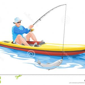 300x300 Stock Illustration Vector Man Fishing Boat Illustration Image