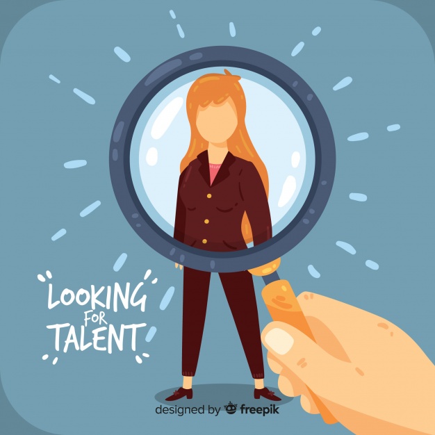 626x626 Talent Search Flat Woman Background Vector Free Download