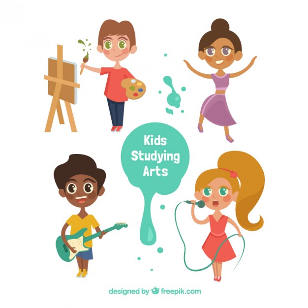 626x626 Cartoon Talented Children Collection Vector Free Download