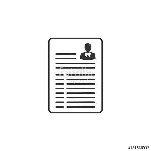 500x500 Resume Vector Icon Business, Human Resource Sign Looking