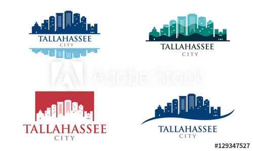 500x299 Tallahassee City Skyline Cityscape Landscape Logo Set